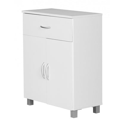 Buffet Nashua de Nancy - Armoire de couloir - Tiroir - Portes françaises - Hêtre - Blanc - Armoire latérale