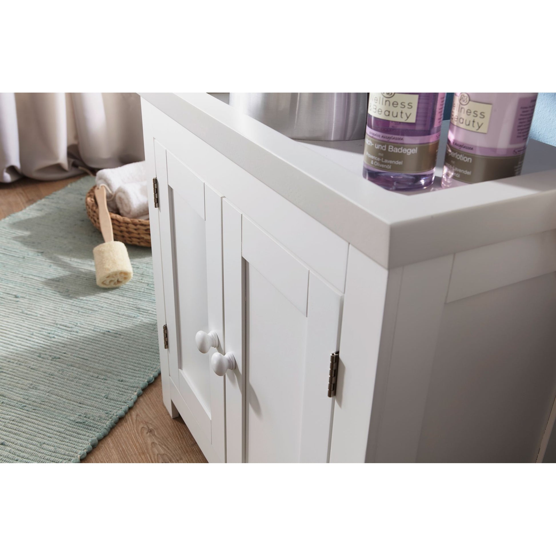 Nancy's Wilson Wastafelkast - Badkamerkast - Badkamermeubel - Wastafelmeubel - Wit - ± 55 x 30 x 55 cm