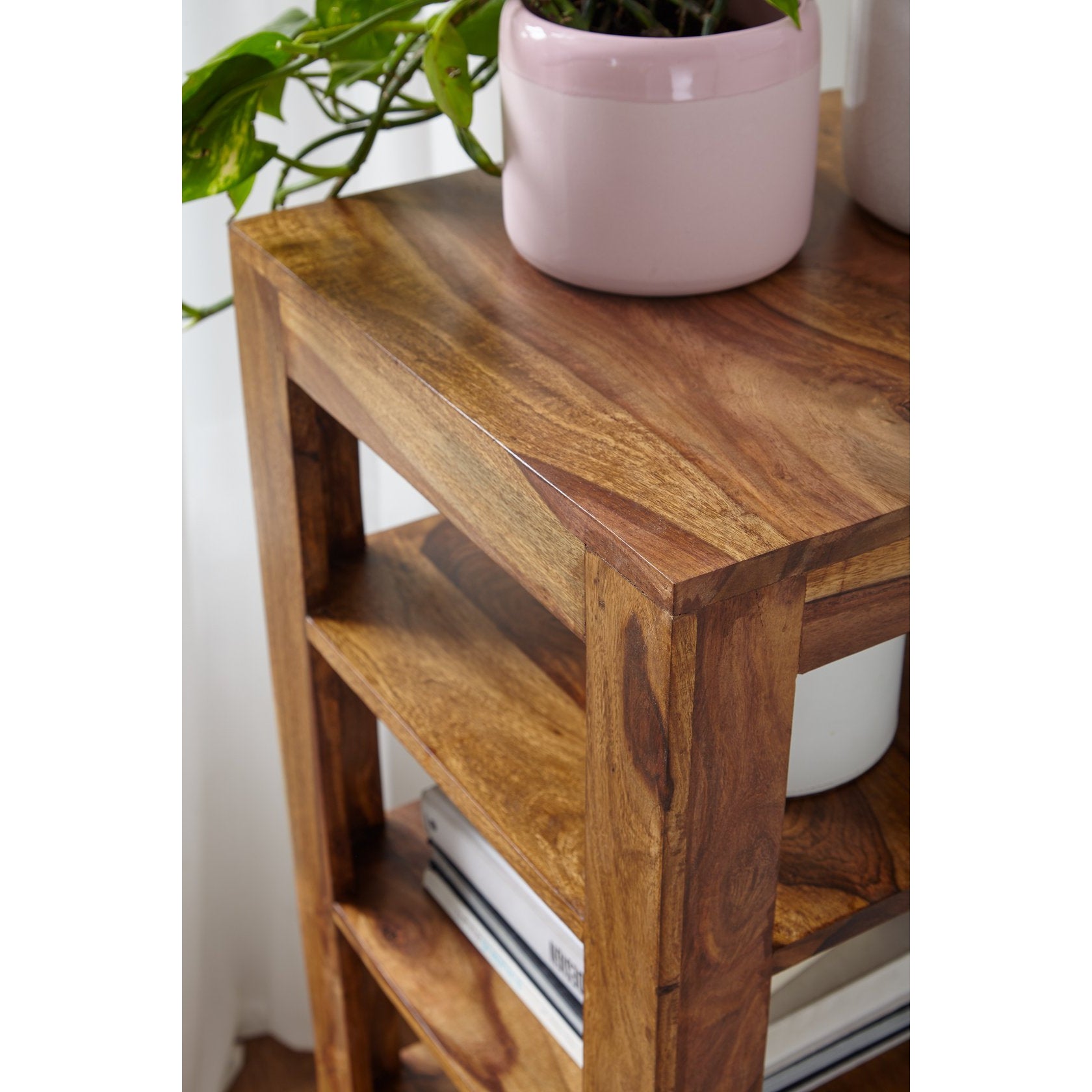 Nancy's Oakes Boekenkast - Opbergkast - 5 Niveaus - Massief Hout - Sheesham - 44 x 44 x 105 cm - Bruin