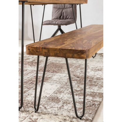Nancy's Alcoa Eetkamerbank - Keukenbank - Massief Houten Bank - 160 x 40 x 45 cm - Bruin
