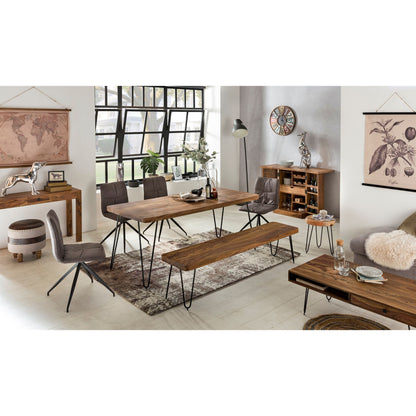 Nancy's Alcoa Eetkamerbank - Keukenbank - Massief Houten Bank - 160 x 40 x 45 cm - Bruin