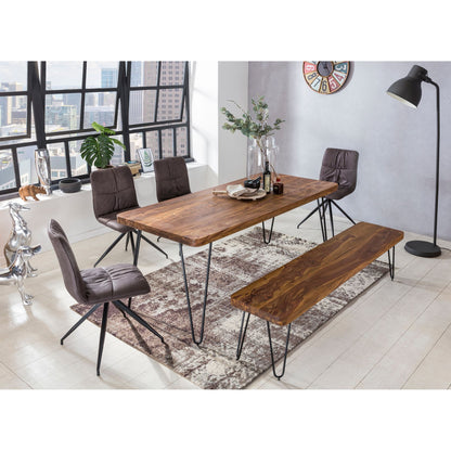 Nancy's Alcoa Eetkamerbank - Keukenbank - Massief Houten Bank - 160 x 40 x 45 cm - Bruin
