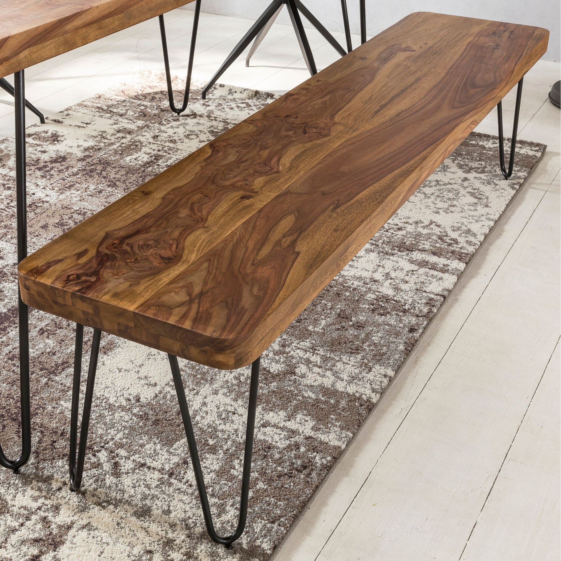 Nancy's Alcoa Eetkamerbank - Keukenbank - Massief Houten Bank - 160 x 40 x 45 cm - Bruin