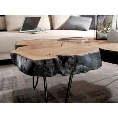 Nancy's Cando Salontafel - Koffietafel - Massief Hout - Acacia - Boomstam - Bruin - Metaal -  115 x 70 x 40 cm