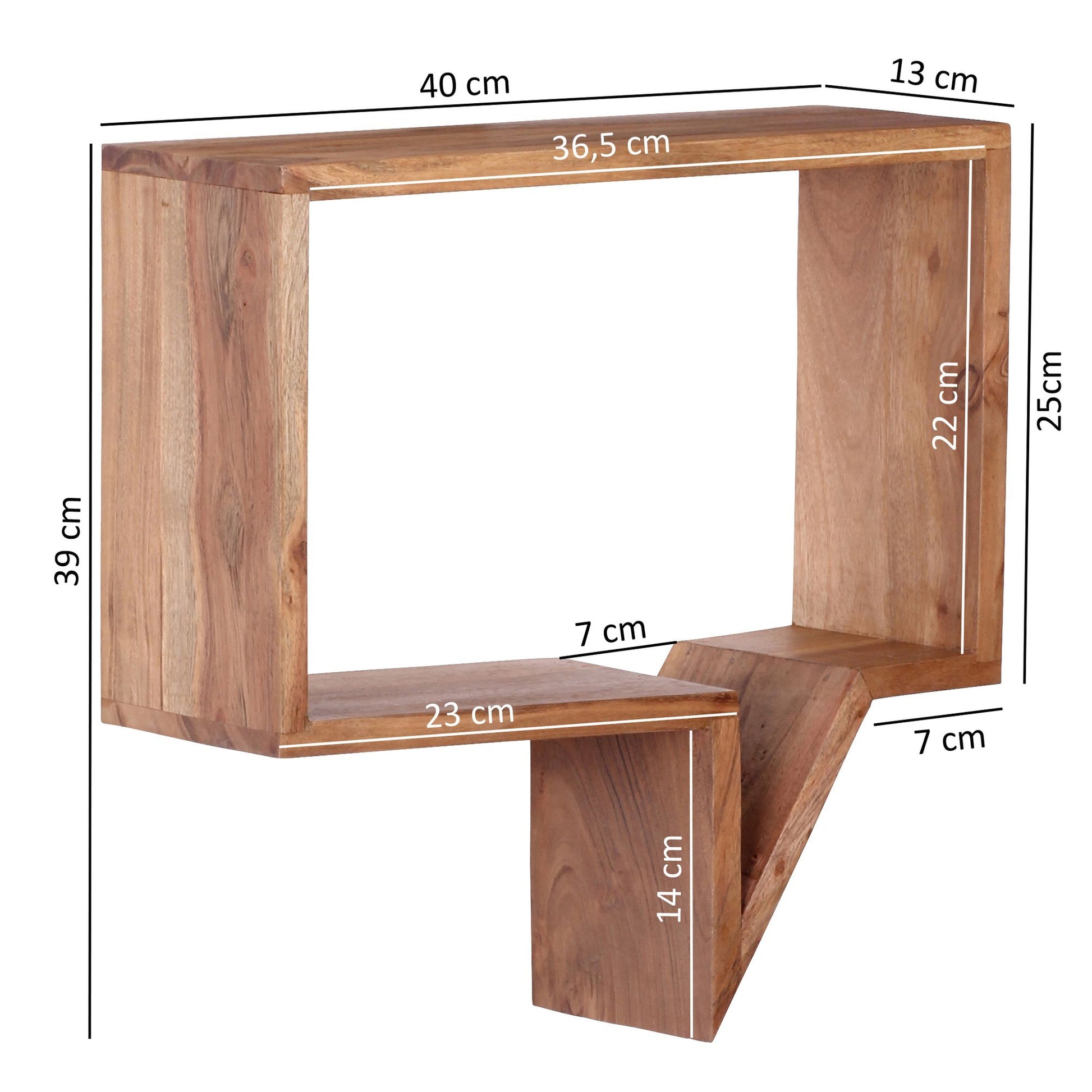 Nancy's Spraakballon Wandplanken - Set van 2 - Boekenplanken - Decoratieplank - Wandplank - Massief Sheesham Hout - Bruin