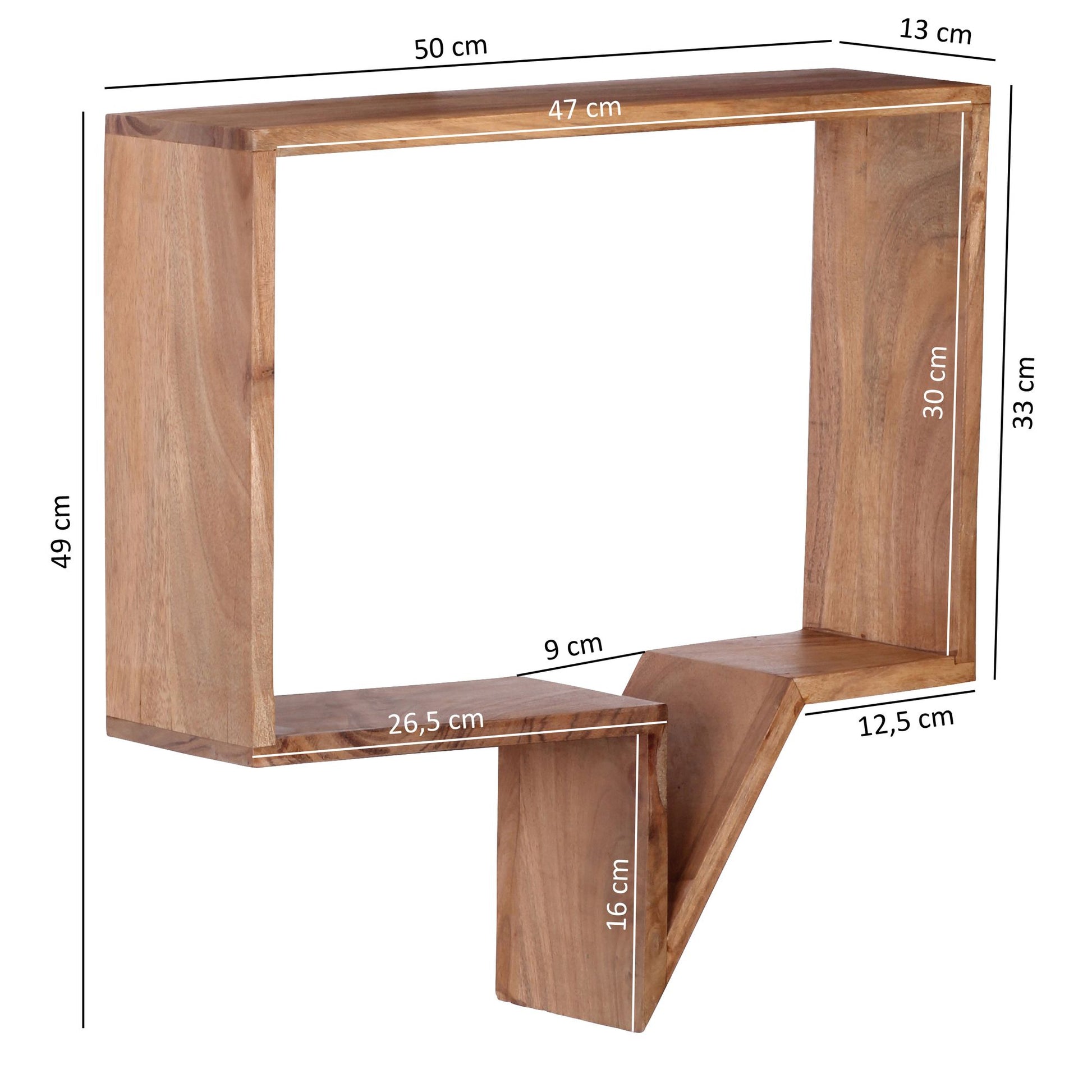 Nancy's Spraakballon Wandplanken - Set van 2 - Boekenplanken - Decoratieplank - Wandplank - Massief Sheesham Hout - Bruin
