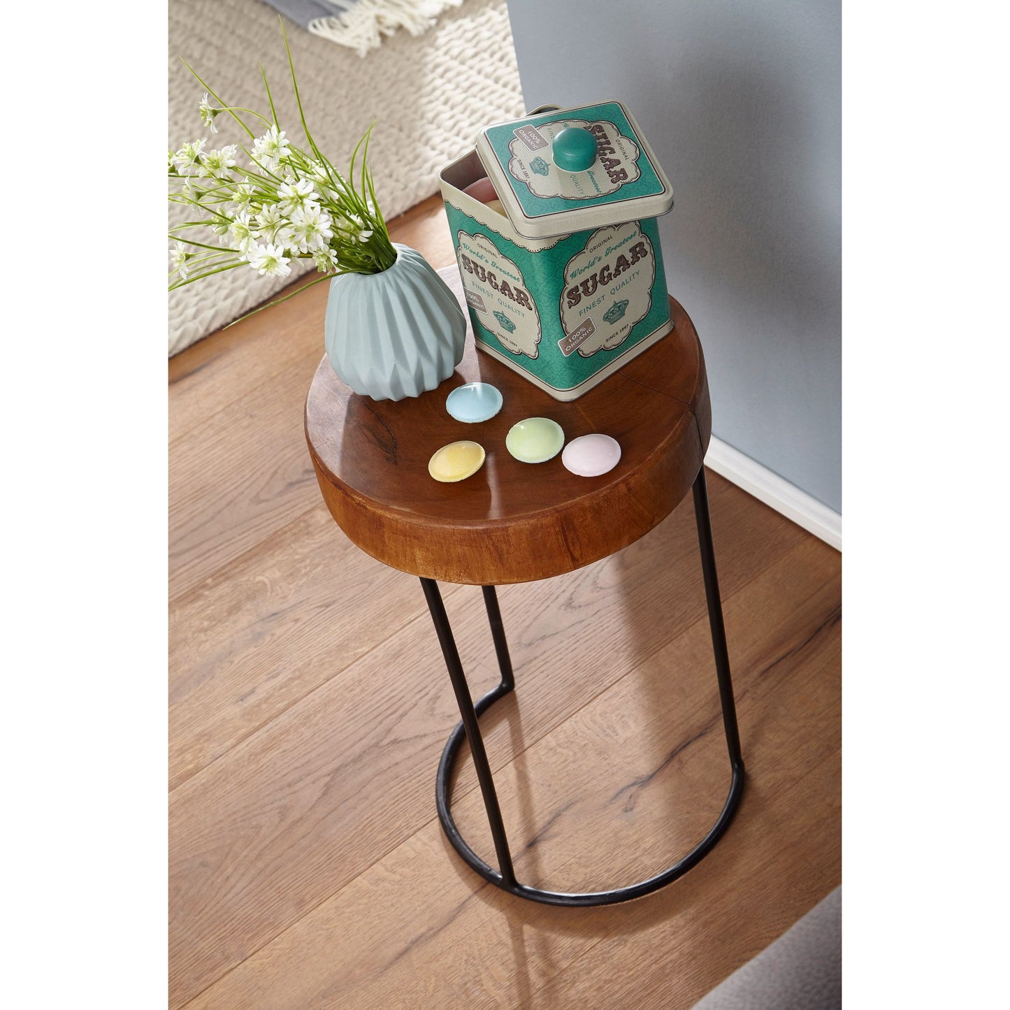 Table d'appoint Bemidji de Nancy - Table d'appoint en bois massif - Table d'appoint - Table basse - 28 cm - Sheesham