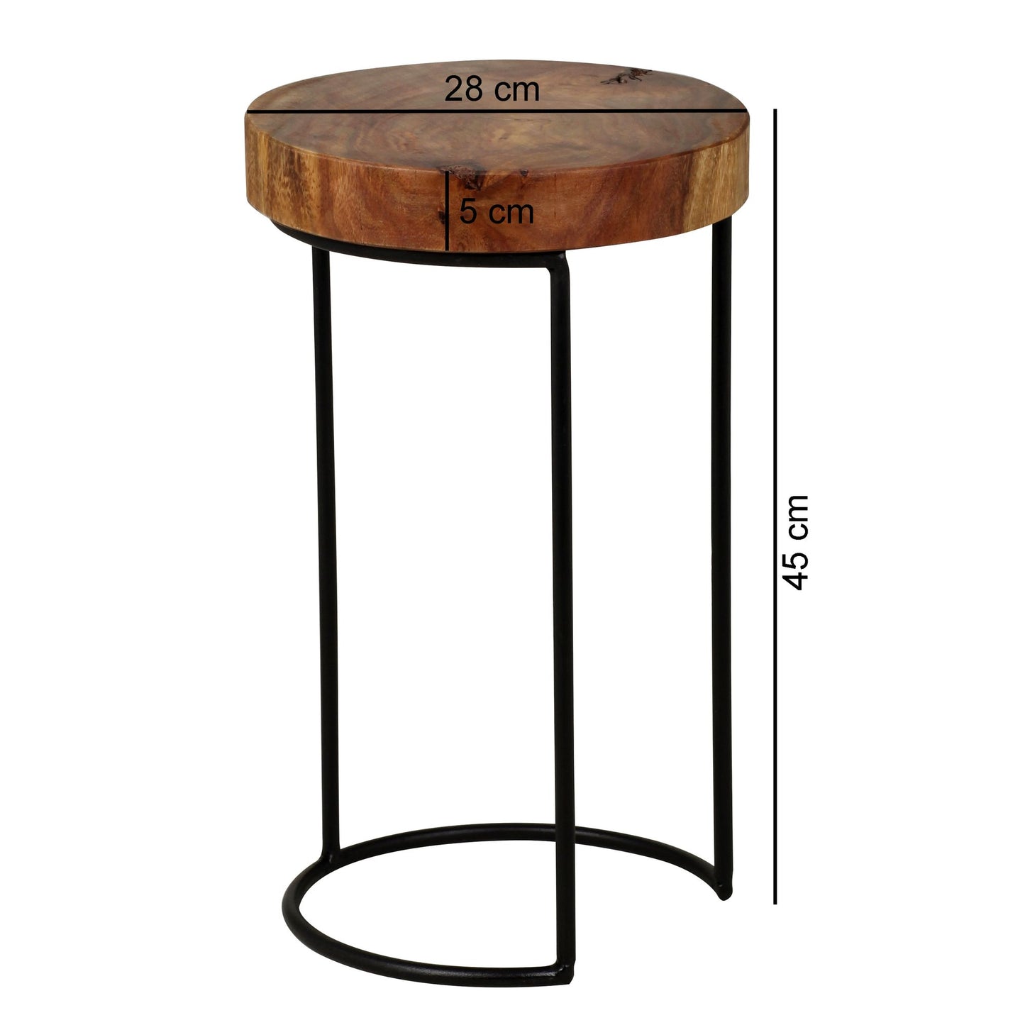 Table d'appoint Bemidji de Nancy - Table d'appoint en bois massif - Table d'appoint - Table basse - 28 cm - Sheesham