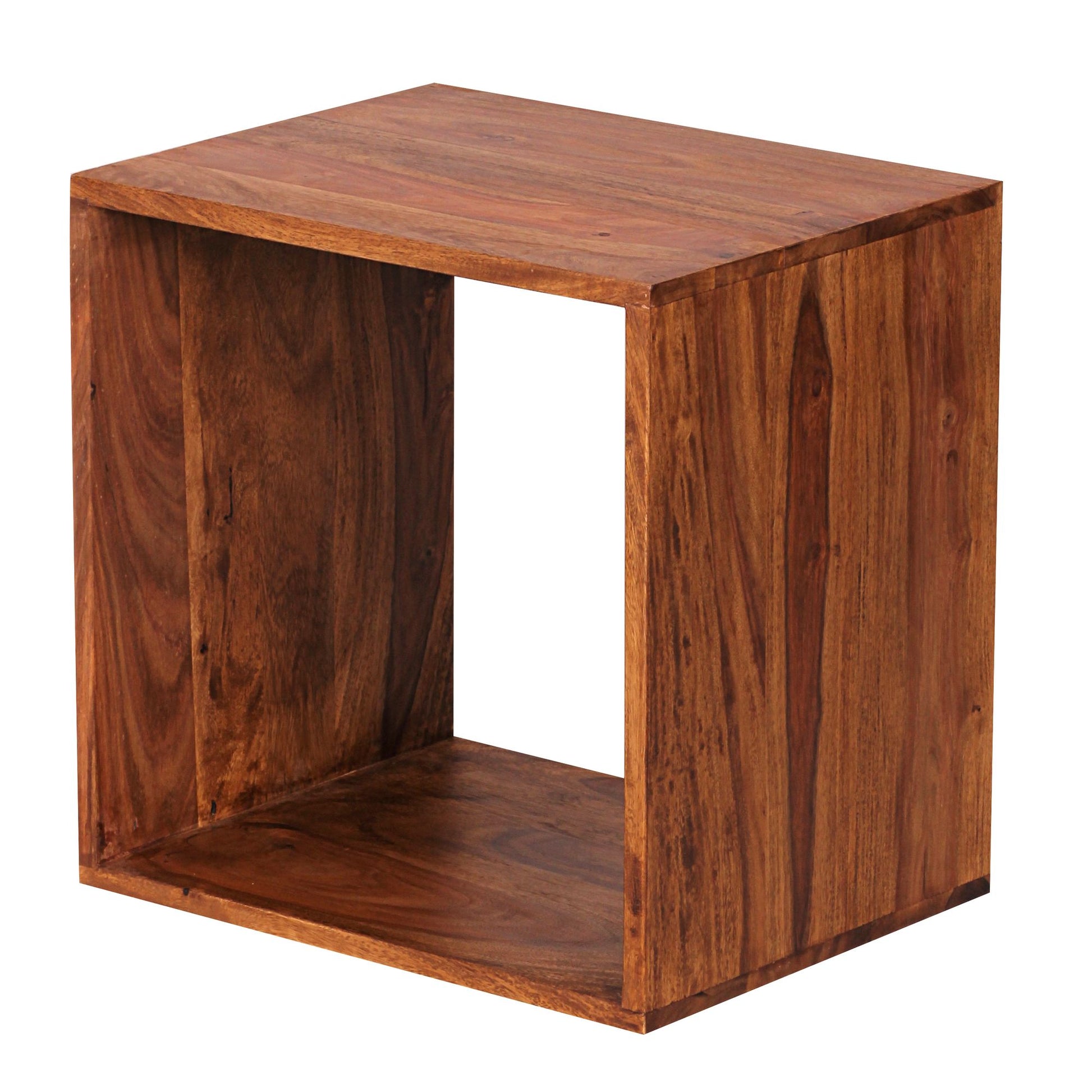 Nancy's Winona Bijzettafel - Kubus Bijzettafel - Vierkante Bijzettafel - Sheesham Hout - Massief Houten Sheesham - 43.5 x 43.5 cm