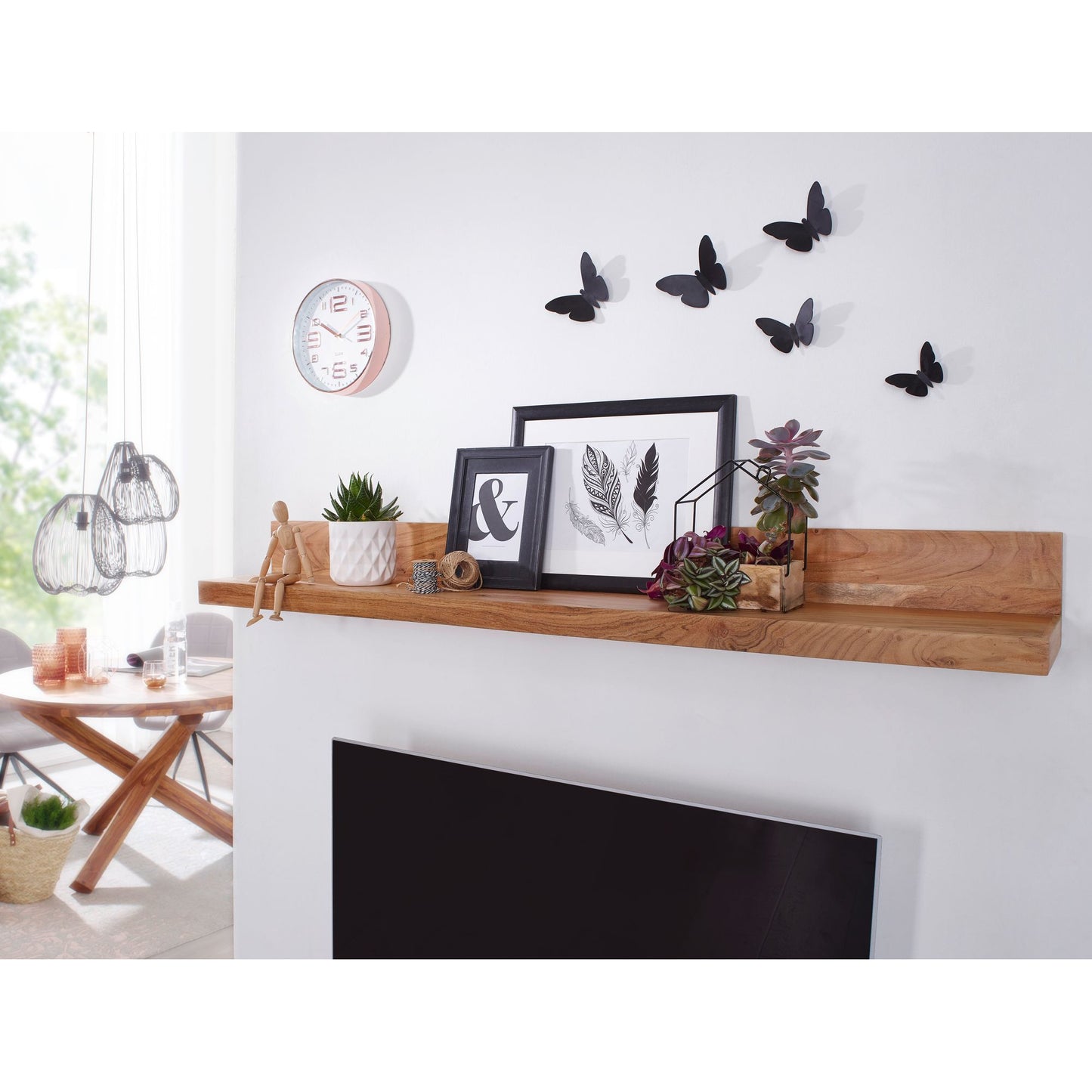 Nancy's Pipestone Wandplank - Massief Houten Wandplank - Boekenplank - Massief Acacia - Bruin - 110 cm