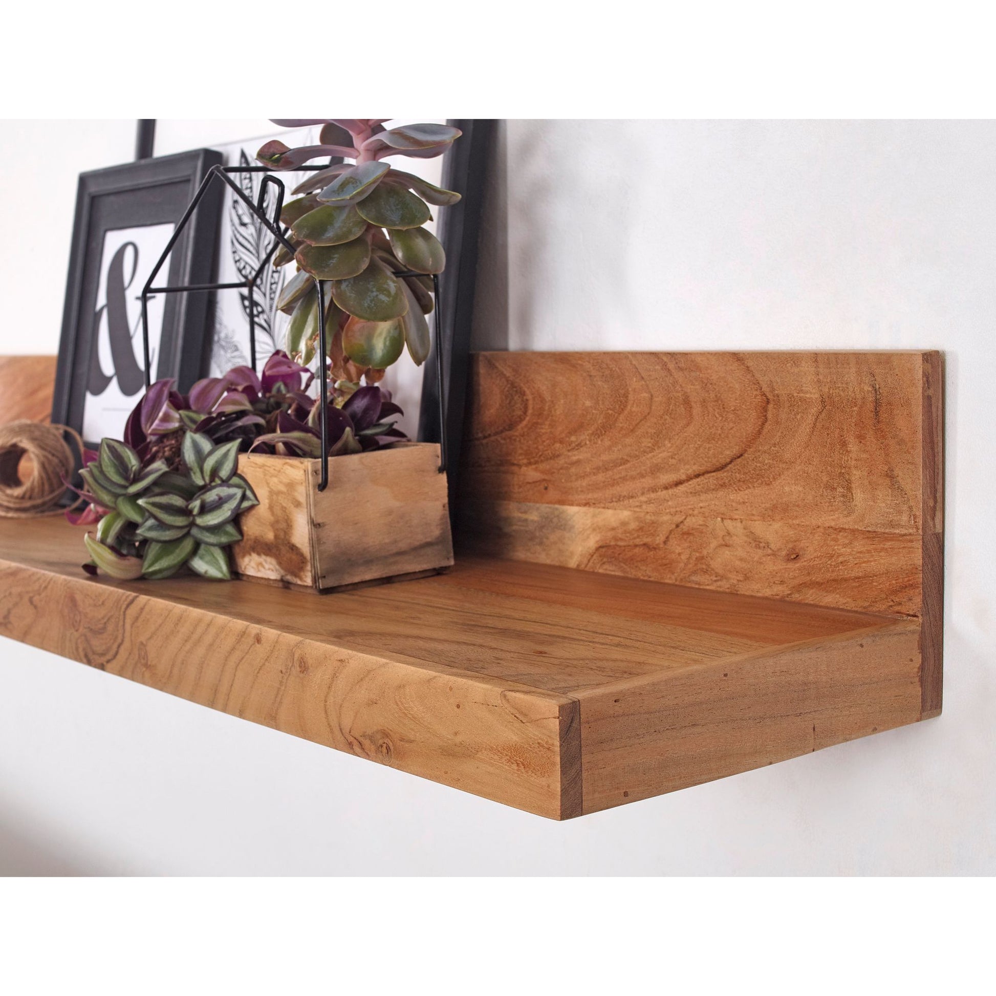 Nancy's Pipestone Wandplank - Massief Houten Wandplank - Boekenplank - Massief Acacia - Bruin - 110 cm