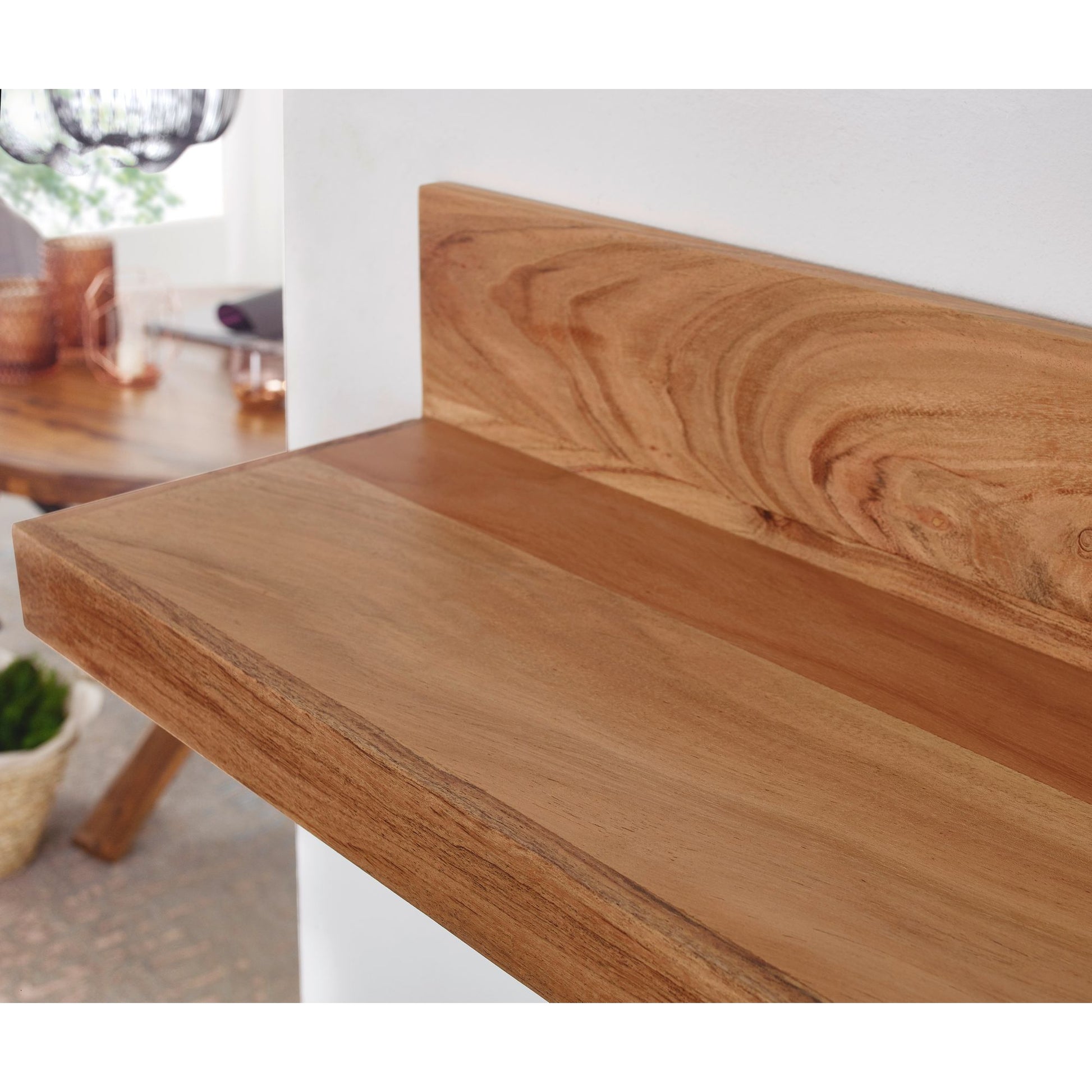 Nancy's Pipestone Wandplank - Massief Houten Wandplank - Boekenplank - Massief Acacia - Bruin - 110 cm