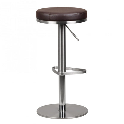 Tabouret de bar Nancy's Canton - Tabouret de bar réglable en hauteur - Tabourets - Simili cuir - Marron