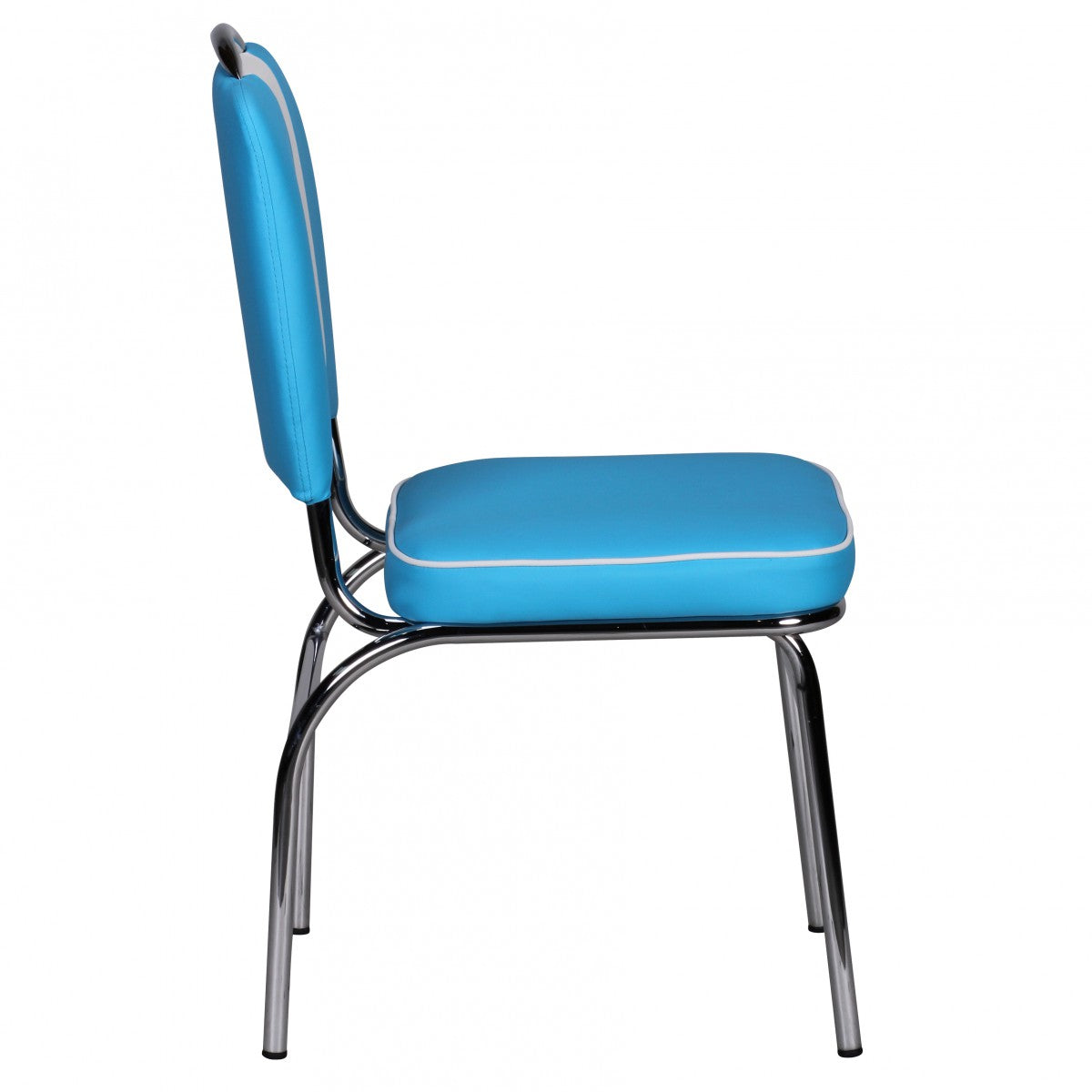 Chaise de salle à manger rétro de Nancy - Chaises de salle à manger - Chaises de salle à manger - Chrome - Simili cuir - Bleu - Blanc - Noir 