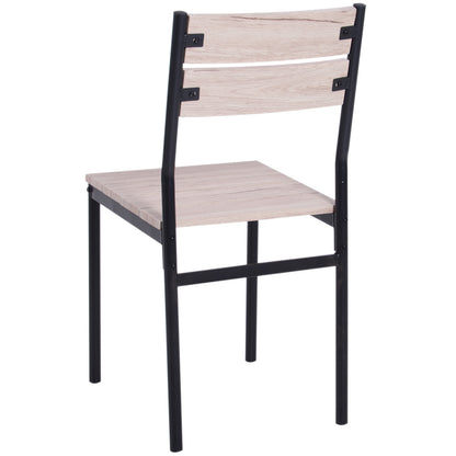 Nancy's Stillwater Eettafelset - 3-Delig - 1 Eettafel - 2 Eetkamerstoelen - MDF - Metaal - Houtlook - Zwart