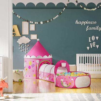 Nancy’s Forest Hill 3-in-1 Speeltent voor Kinderen - Speelhuis - Pop-up Speeltent - Indoor & Outdoor - Roze met Animaties
