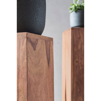 Tables d'appoint girafe de Nancy - Ensemble de 3 - Tables d'appoint en bois massif - Table d'appoint allongée - Acacia