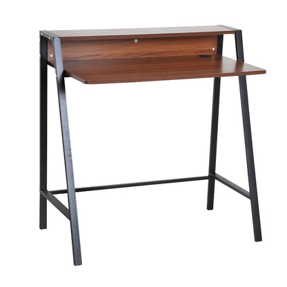 Nancy's West Bend Desk - Computer Desk - Office Table - Computer Table - Drawer - Engineered Wood - Steel - Brown - Black