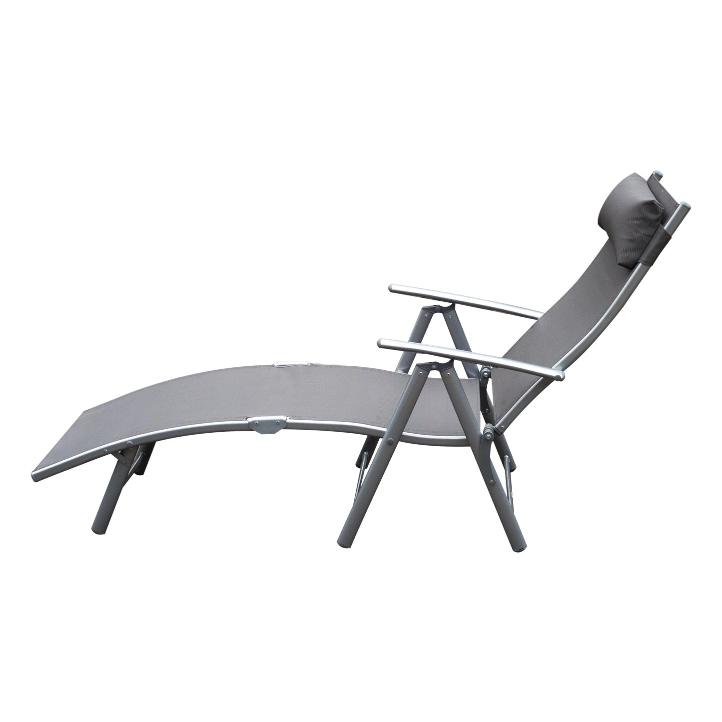 Nancy's Tustin Lounger - Garden chair - Lounge chair - Cushion - Foldable - Gray - Metal - Textile