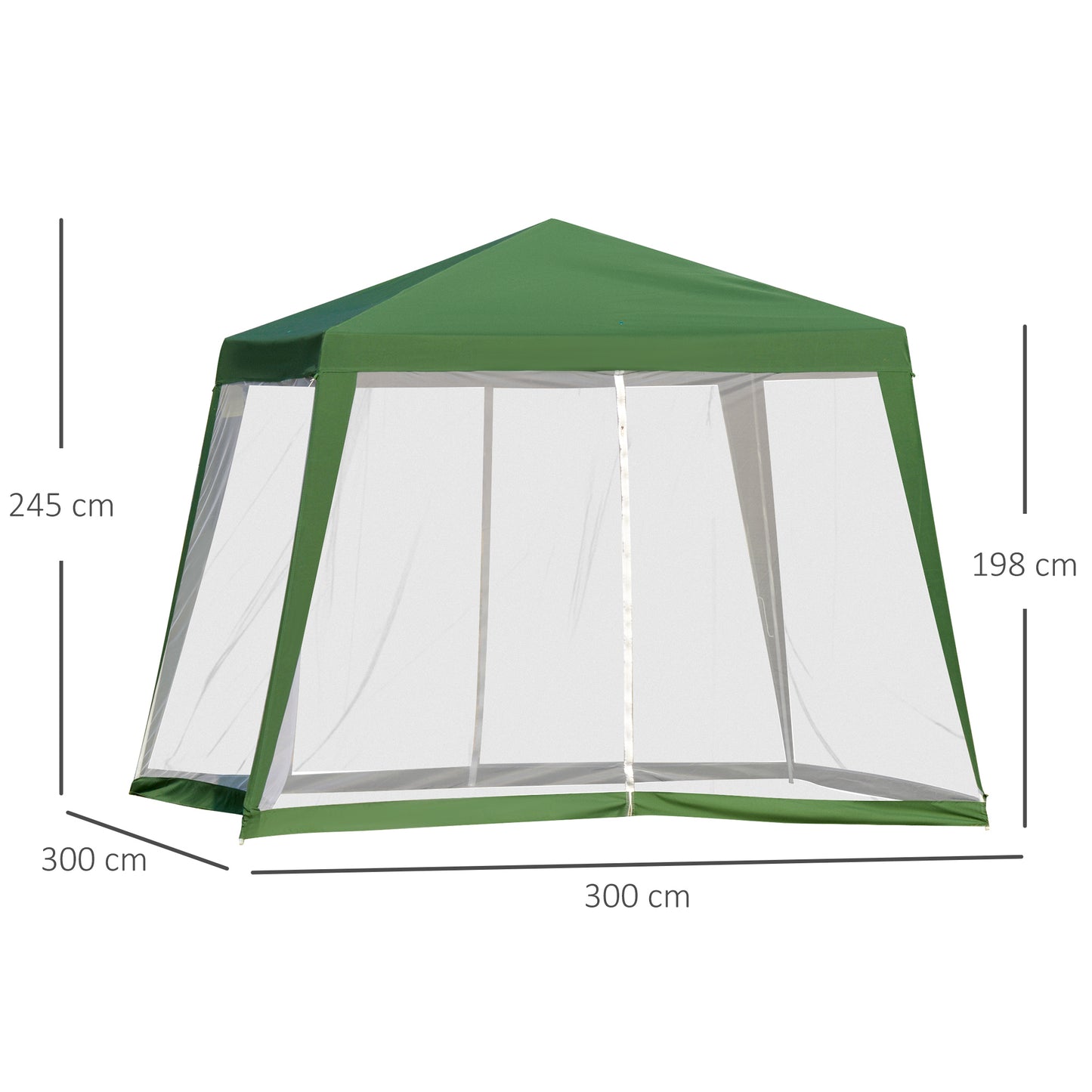 Nancy's Mount Vernon Tuinpaviljoen - Partytent - Met Klamboe - Polyester - Groen - 300 x 300 cm