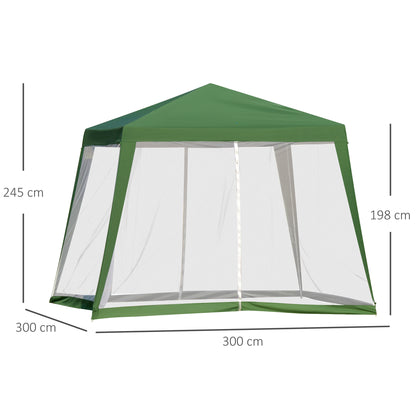 Nancy's Mount Vernon Tuinpaviljoen - Partytent - Met Klamboe - Polyester - Groen - 300 x 300 cm