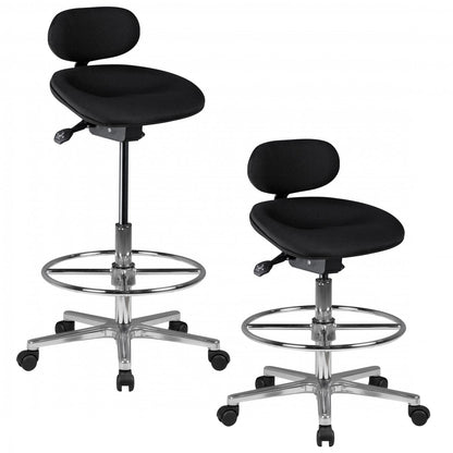 Nancy's Olathe Adjustable Stool - Swivel Stool - Work Stool - Swivel Stool - Fabric Upholstery - Height Adjustable Stool - Black