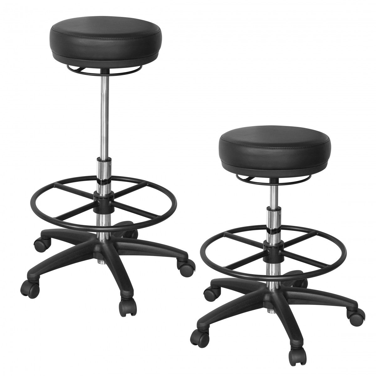 Nancy's Salina Adjustable Stool - Work Stool - Swivel Stool - Height Adjustable - Synthetic Leather - Black