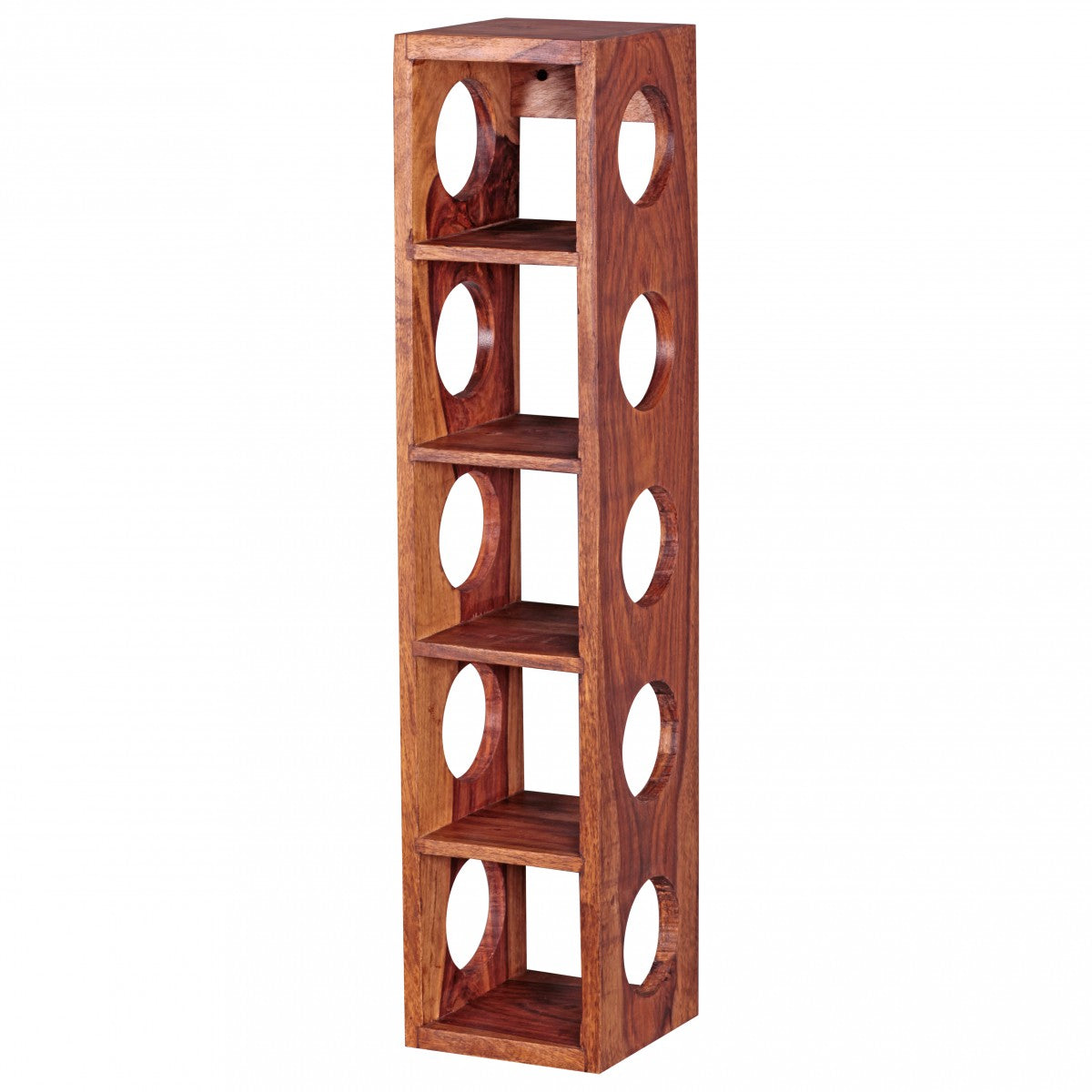 Casier à vin en bois massif de Nancy - Bois massif - Acacia - Sheesham - 5 bouteilles - 70cm - Porte-vin