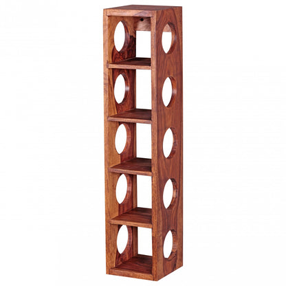 Casier à vin en bois massif de Nancy - Bois massif - Acacia - Sheesham - 5 bouteilles - 70cm - Porte-vin
