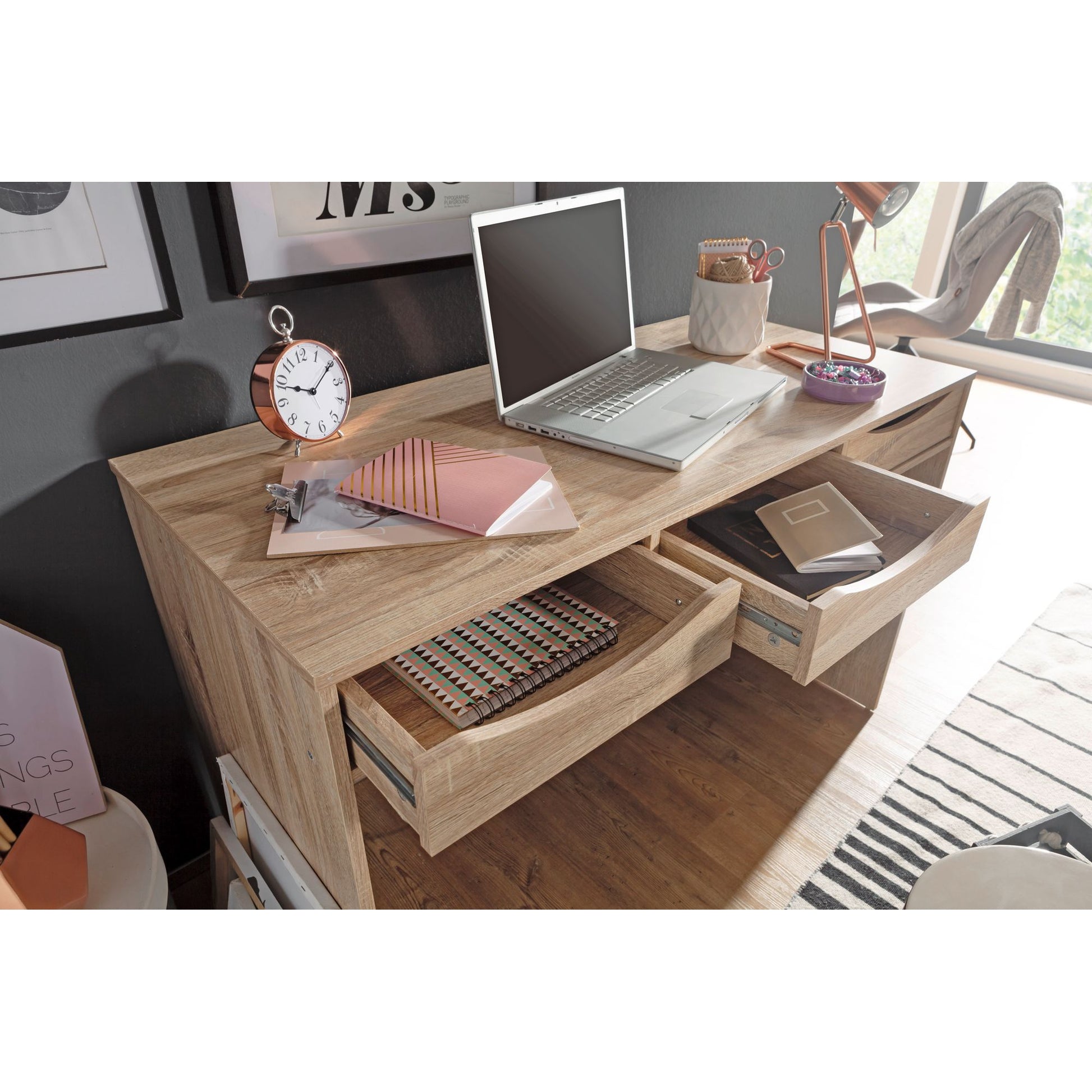 Nancy's Altoona Bureau - Kantoortafel - Computertafel - Laptoptafel - Sonoma - 120 x 55 x 75 cm