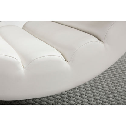 Chaise longue Lehi de Nancy - Chaise à bascule - Fauteuil relax - Ergonomique - Chaise relax - Blanc - Simili cuir - Métal