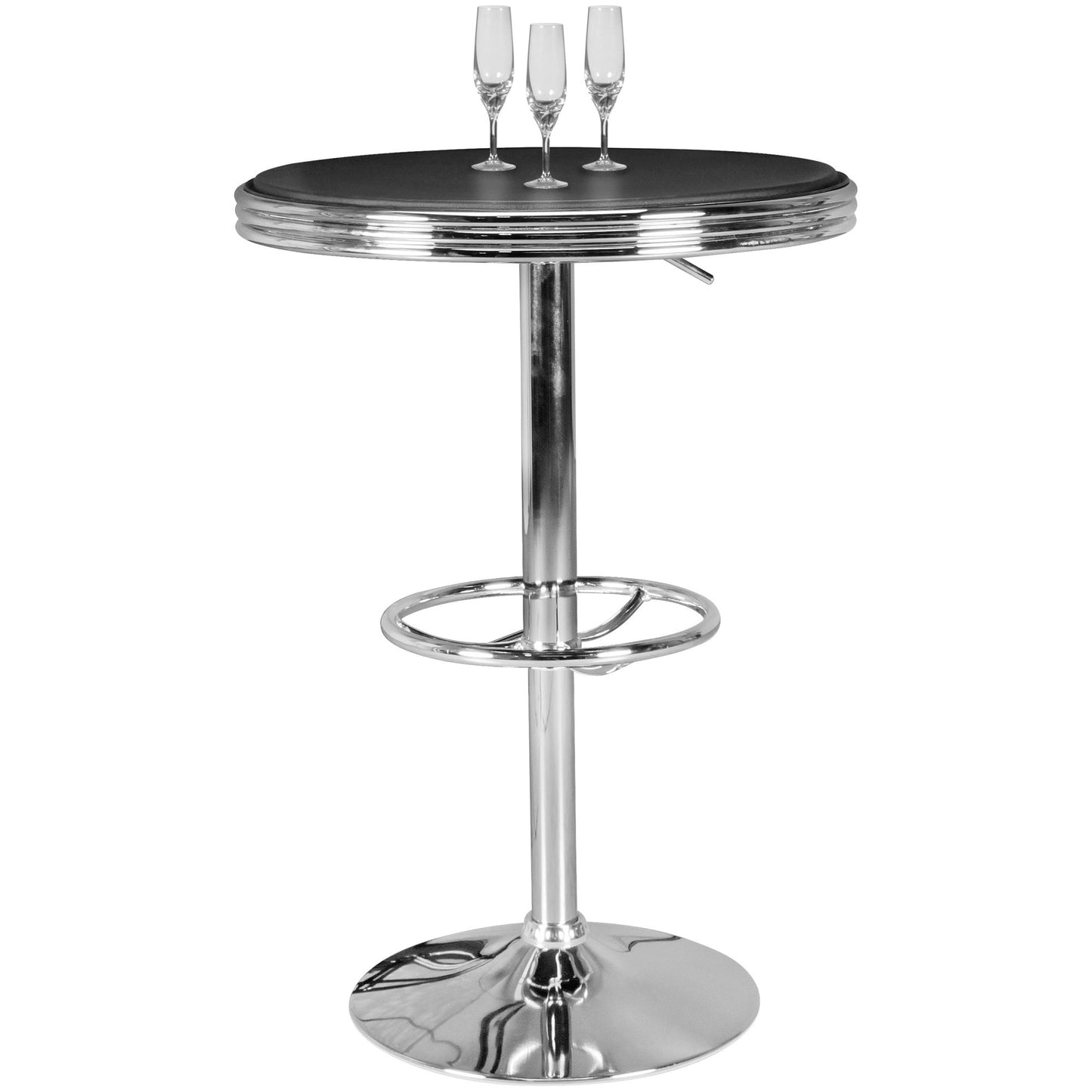 Table de bar Nancy's Manistee - American Diner - Table de bistro - Table haute - Table debout - Noir - Aluminium