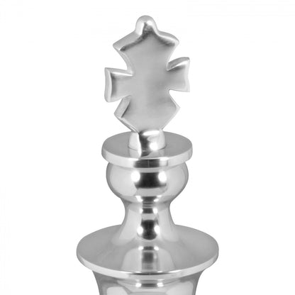 Nancy's Décoration Pièce d'échec - Décoration Aluminium - Grande pièce d'échec - Roi - Sculpture Design - 70cm de haut