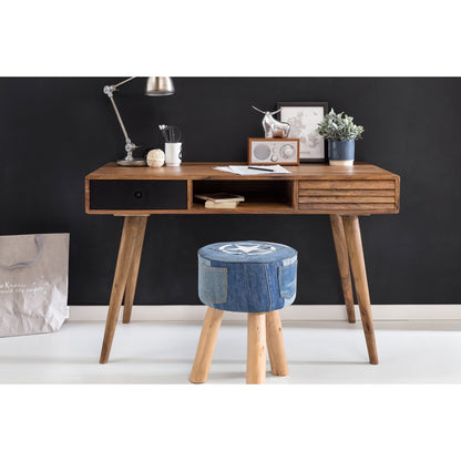 Nancy's Vernal Desk - Table de bureau - Table d'ordinateur portable - Bois massif Sheesham - Marron - Blanc - Tiroirs
