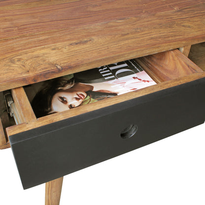 Nancy's Vernal Desk - Table de bureau - Table d'ordinateur portable - Bois massif Sheesham - Marron - Blanc - Tiroirs
