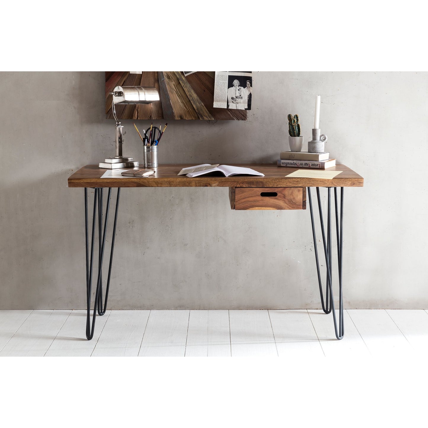 Nancy's Yakima Bureau - Werktafel - Massief Houten Bureau - Kantoortafel - Sheesham - Bruin