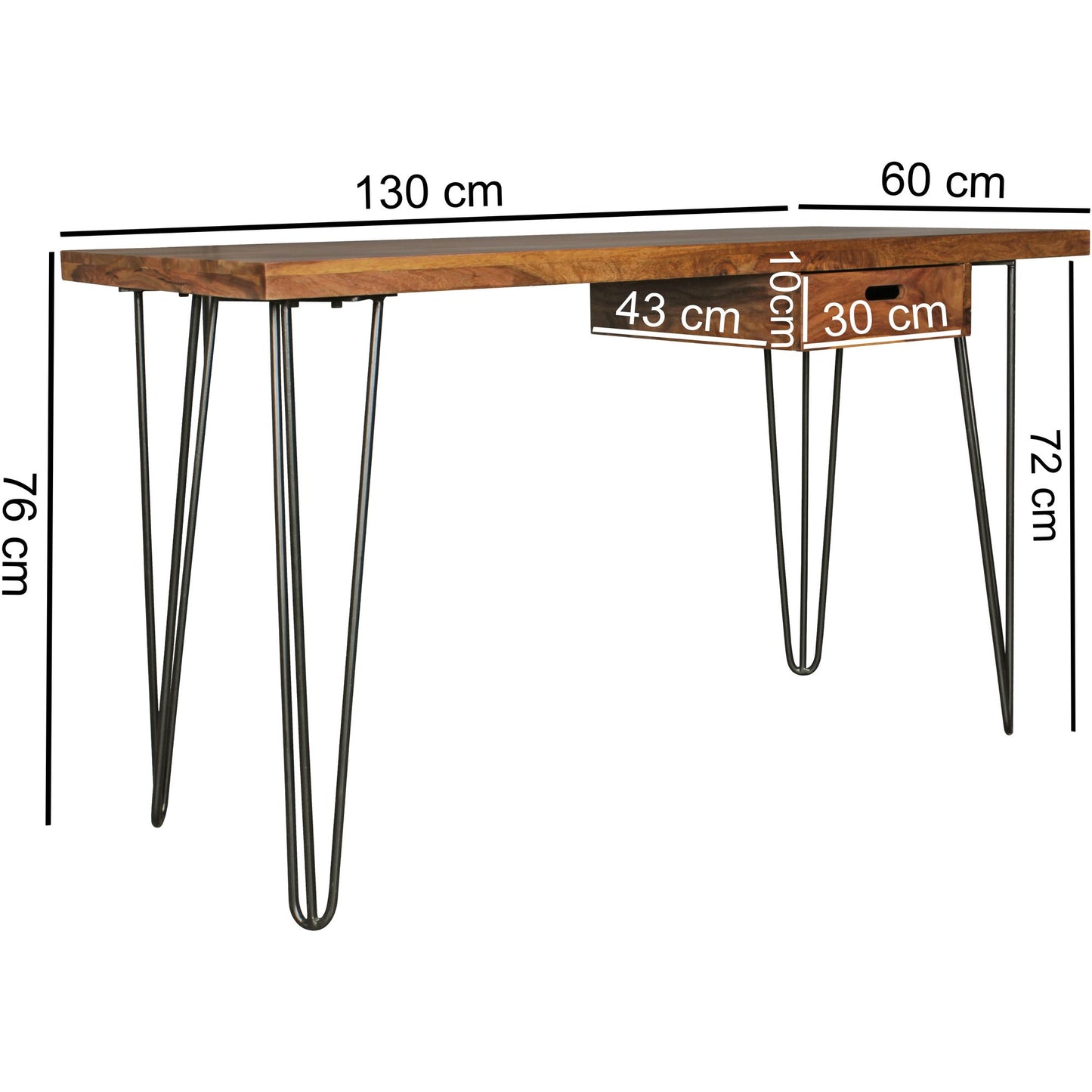 Nancy's Yakima Bureau - Werktafel - Massief Houten Bureau - Kantoortafel - Sheesham - Bruin