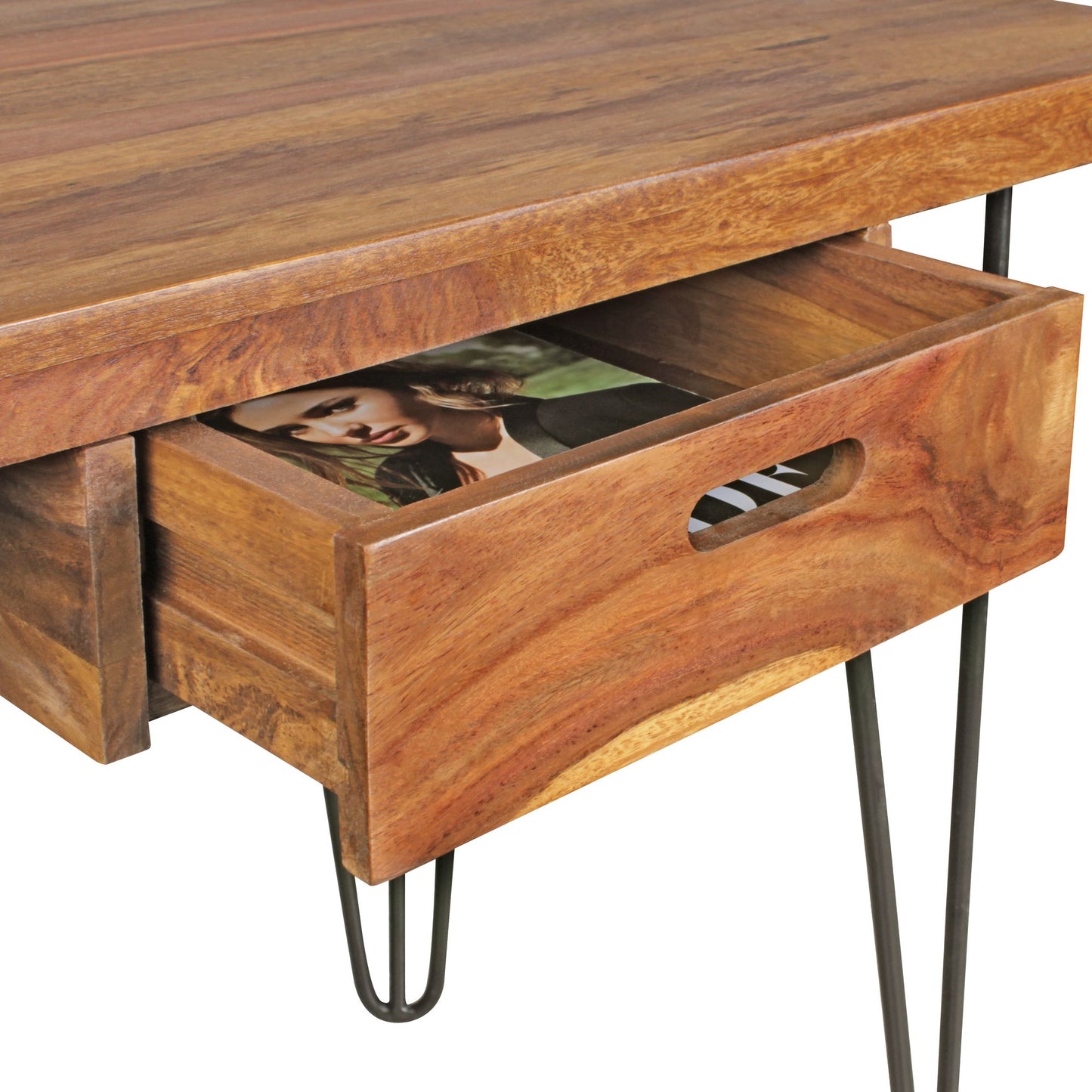 Nancy's Yakima Bureau - Werktafel - Massief Houten Bureau - Kantoortafel - Sheesham - Bruin