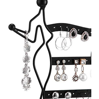 Porte-bijoux Nancy - Support boucles d'oreilles en métal - 2 femmes - 34,5 x 12,5 x 34 cm