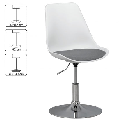 Fauteuil Nancy's Forks - Fauteuil pivotant - Chaise de salle d'attente - Chaise de salle à manger - Chaise visiteur - Chaise pivotante - Tissu - Blanc