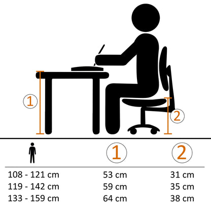 Chaise de bureau Nancy's Poteau pour enfants - Chaise pivotante - Ergonomique - Chaise haute - Jaune - Gris - Noir