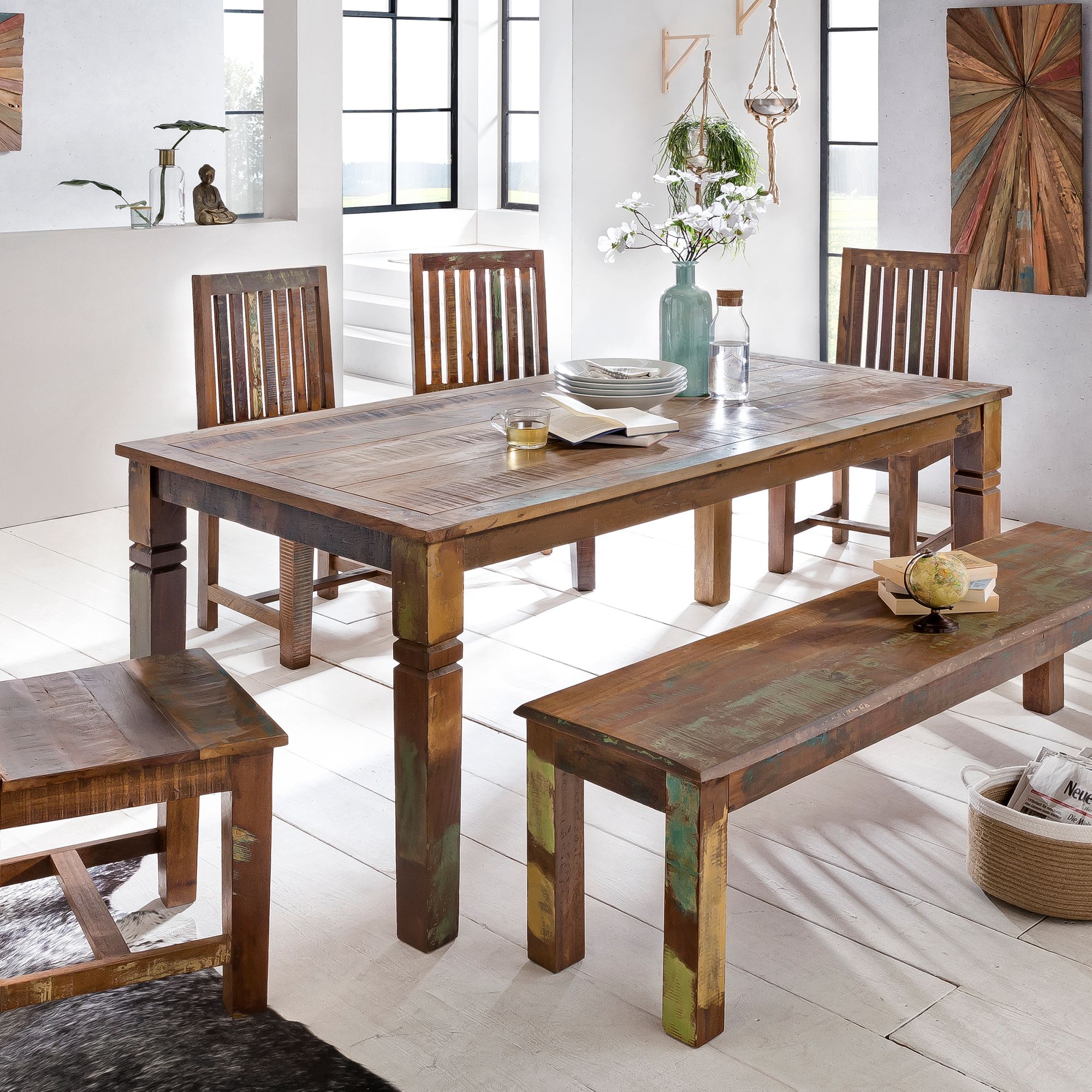 Nancy's Maumee Dining Table - Dining Room Table - Kitchen Table - 6-8 Persons - Brown - Recycled Mango Wood - 180 x 90 x 76 cm