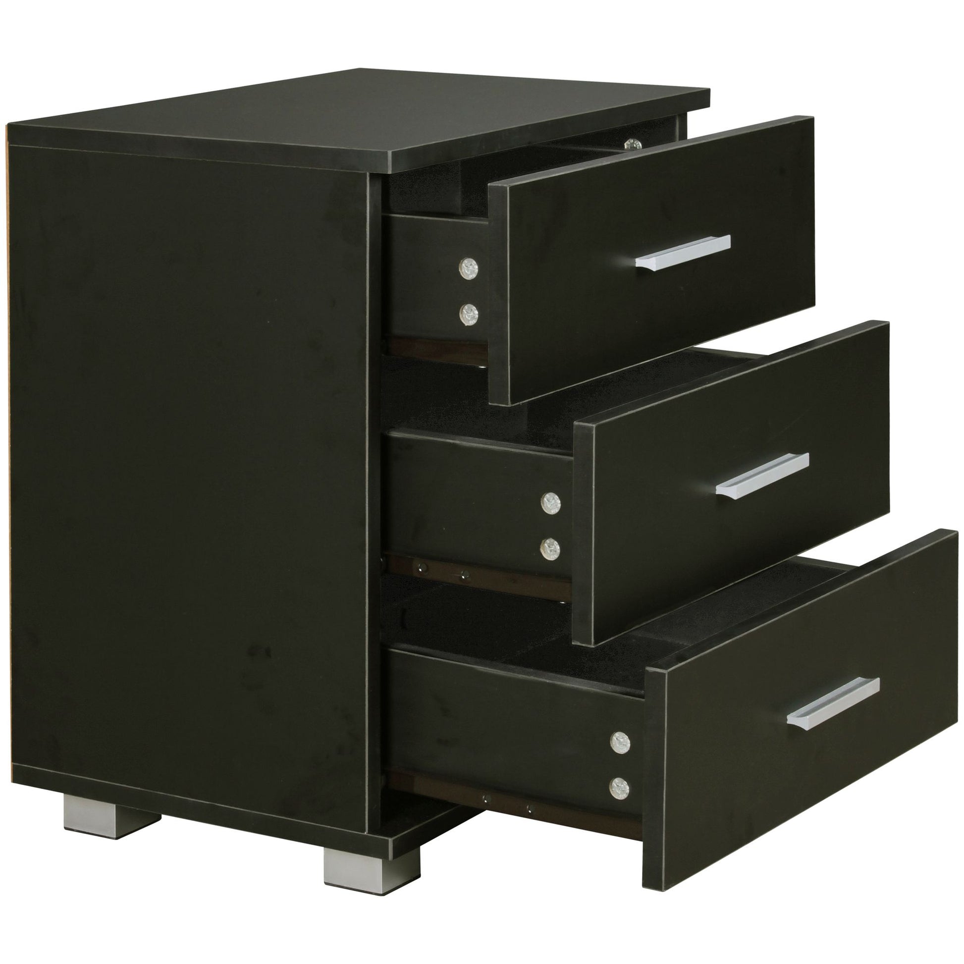Nancy's Lamar Nachtkastje - Bijzettafel - Ladekastje - Zwart - ± 45 x 35 x 55 cm