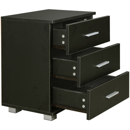 Nancy's Lamar Nachtkastje - Bijzettafel - Ladekastje - Zwart - ± 45 x 35 x 55 cm