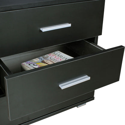 Nancy's Lamar Nachtkastje - Bijzettafel - Ladekastje - Zwart - ± 45 x 35 x 55 cm