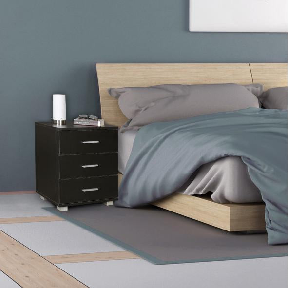 Nancy's Lamar Nachtkastje - Bijzettafel - Ladekastje - Zwart - ± 45 x 35 x 55 cm