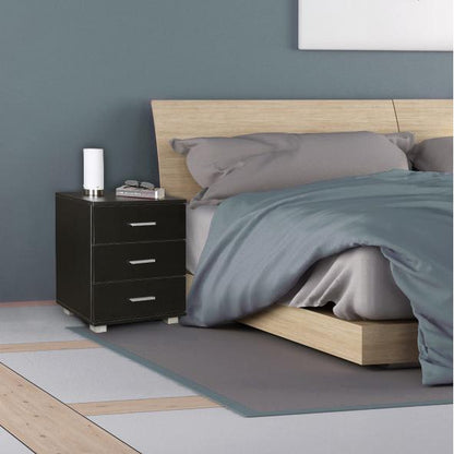 Nancy's Lamar Nachtkastje - Bijzettafel - Ladekastje - Zwart - ± 45 x 35 x 55 cm