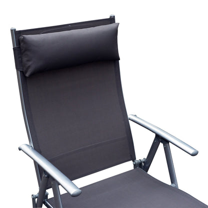 Nancy's Tustin Lounger - Chaise de jardin - Chaise longue - Coussin - Pliable - Gris - Métal - Textile