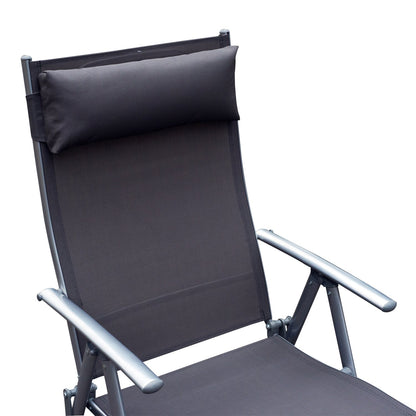 Nancy's Tustin Lounger - Garden chair - Lounge chair - Cushion - Foldable - Gray - Metal - Textile