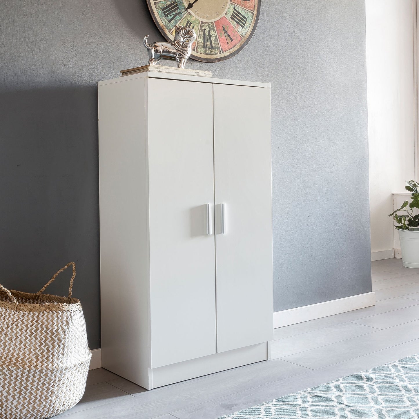 Nancy's Dunkirk Shoe Cabinet - Approx. 14 Pairs - Shoe Organizer - Shoe Rack - White - Doors